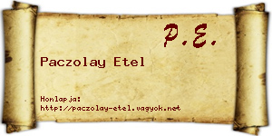 Paczolay Etel névjegykártya